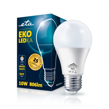 Žárovka LED ETA EKO LEDka klasik 10W, E27, teplá bílá